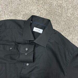 Eton Contemporary Dress Shirt Mens 16.5 42 Black Button Up Long Sleeve Cotton